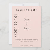 Save The Date Blush Silk Pink Whispered Peta Modern Script photo (Dos)
