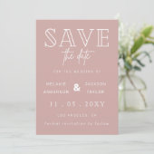 Save The Date Blush Simple Calligraphy Photo Enregistrer La Date (Debout devant)