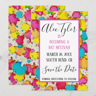 Save The Date BM Bar Bat mitzvah Confetti Enregistrer La Date