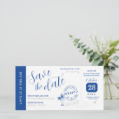 Save the date Boarding pass invitation Kaart (Staand voorkant)