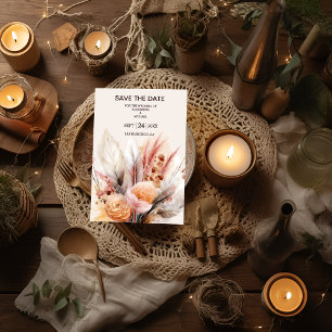 Save The Date Bohème Aquarelle Pampas Mariage