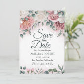 Save The Date Bohème Dusty Rose Floral (Debout devant)