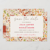 Save The Date Bohème séché Rustique Floral Automne Falls Mariage (Devant / Derrière)