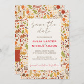 Save The Date Bohème séché Rustique Floral Automne Falls Mariage (Devant / Derrière)