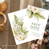 Save The Date Bohème Tropique Dédié Pampas Mariage Grass