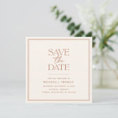Save The Date Bohemian Simple Terracotta Enregistrer la date (Debout devant)