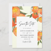 Save The Date Boho Abstract Sketchy Orange Garden Wedding (Devant)