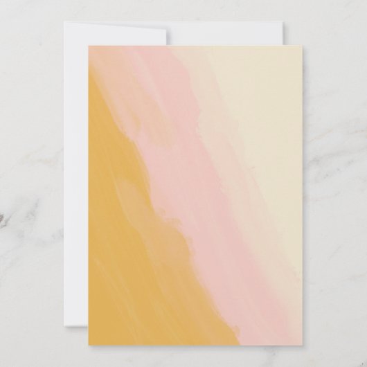 Save The Date Boho Abstrait Aquarelle rose Mariage jaune (Dos)