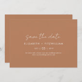 Save The Date Boho Abstrait | Caramel Mocha Mariage (Devant / Derrière)