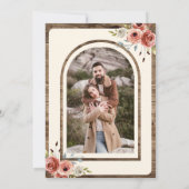 Save The Date Boho Antlers Terracotta Floral Photo Wedding (Dos)