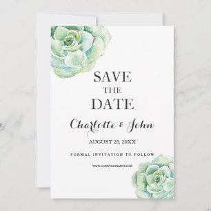 Save The Date boho aquarelle succulent mariage enregistrer les d