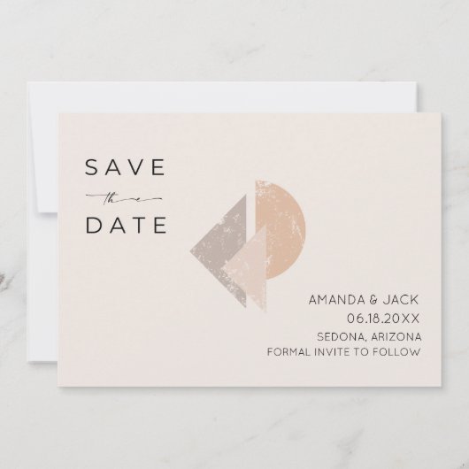 Save The Date Boho Arch Deux Photo Mariage du désert (Dos)