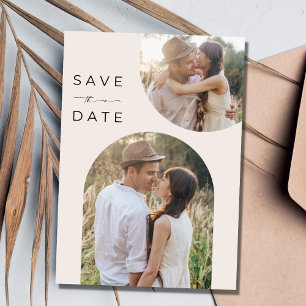 Save The Date Boho Arch Deux Photo Mariage du désert