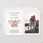 Save The Date Boho Arch Dusty Orchids Mariage photo (Devant)