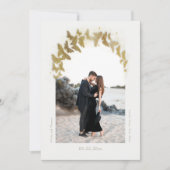 Save The Date Boho Arch Gold Butterflies Élégant Mariage photo (Devant)