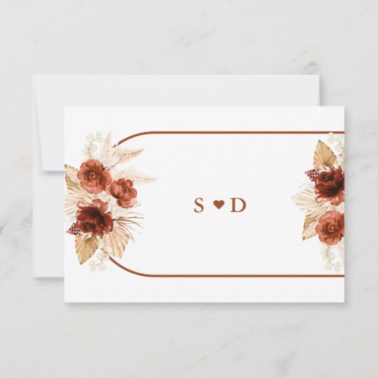 Save The Date Boho Arch Pampas Grass Floral Terracotta Mariage (Dos)