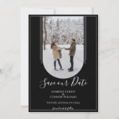 Save The Date Boho Arch Photo Enregistrer la date | Black (Devant)