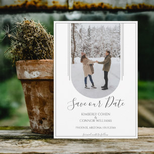 Save The Date Boho Arch Photo Enregistrer la date BLANCHE