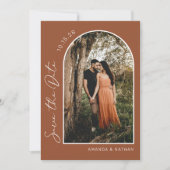 Save The Date Boho Arch Photo Mariage en terre cuite (Devant)
