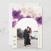 Save The Date Boho Arch violet orchidée Élégant Mariage photo ch (Devant)