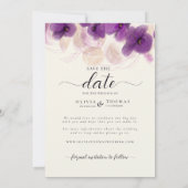 Save The Date Boho Arch violet orchidée Élégant Mariage photo ch (Dos)