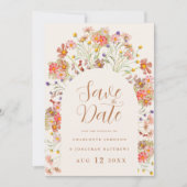 Save The Date Boho Arche de Fleurs de Fleuriste pour Mariage (Devant)