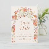 Save The Date Boho Arche de Fleurs de Fleuriste pour Mariage (Debout devant)