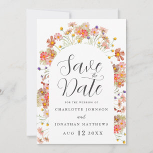 Save The Date Boho Arche de Fleurs de Mariage Sauvages