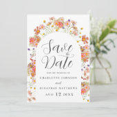 Save The Date Boho Arche de Fleurs de Mariage Sauvages (Debout devant)