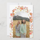 Save The Date Boho Arche de Fleurs de Mariage Sauvages (Dos)