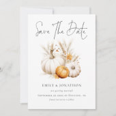 Save The Date Boho Automne Citrouilles Pampas QR Code Mariage (Devant)