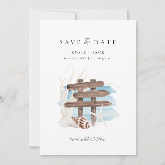 Save The Date Boho Beach Ocean Enregistrer la date (Devant)