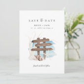 Save The Date Boho Beach Ocean Enregistrer la date (Debout devant)