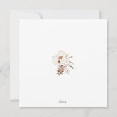 Save The Date Boho Beige Pampas Grass Orchid Mariage (Dos)
