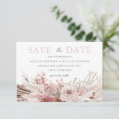 Save The Date Boho Blush Bohemian FlorMariage (Debout devant)