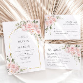 Save The Date Boho Blush Rose Rose Floral Arch Mariage or