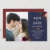 Save The Date Boho bordé de bohème (Devant / Derrière)