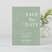 Save The Date Boho Botanical Saga Green Qr Code Enregistrer La D (Debout devant)