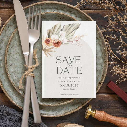 Save The Date Boho Botanique Bohème Floral Mariage