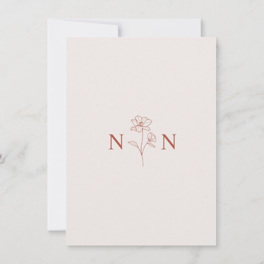 Save The Date Boho Budget Terracotta Rust Flower Mariage | DO-IT (Dos)