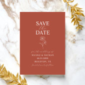 Save The Date Boho Budget Terracotta Rust Flower Mariage | DO-IT