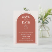 Save The Date Boho Budget Terracotta Rust Flower Mariage | DO-IT (Debout devant)