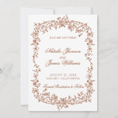 Save The Date Boho Burnt Orange Floral Botanical Photo Wedding (Dos)
