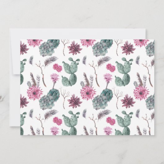 Save The Date Boho Cactus, Succulent & Floral - Enregistrer la d (Dos)