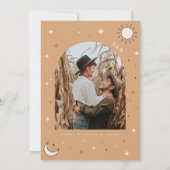 Save The Date Boho Celestial Moon et Sun Mystic Photo Mariage (Dos)
