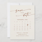 Save The Date Boho Chic Bohemian Cream QR Code Calendrier photo (Devant)