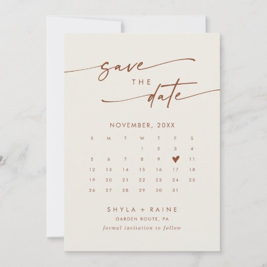 Save The Date Boho Chic Bohemian Cream QR Code Calendrier photo (Devant)