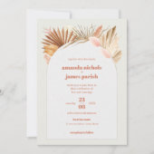 Save The Date Boho Chic Desert Mariage de feuillage séché et Pam (Devant)
