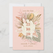 Save The Date Boho Chic Desert Mariage de feuillage séché et Pam (Devant)