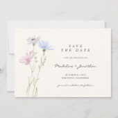 Save The Date Boho Chic Fleur sauvage Mariage beige (Devant)